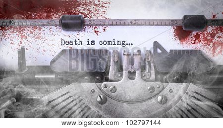 Bloody Note - Vintage Inscription Made By Old Typewriter