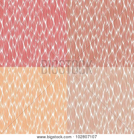 Vector Seamless Patterns With Curvy Elements