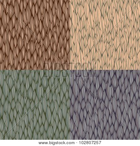 Vector Seamless Patterns With Curvy Elements