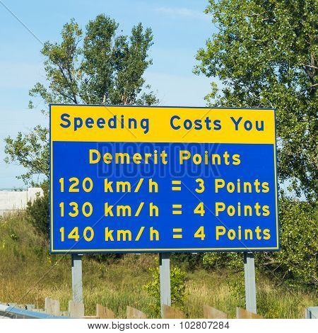 Demerit Points Warning Sign in Ontario