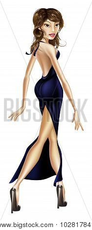Beautiful Elegant Woman Walking