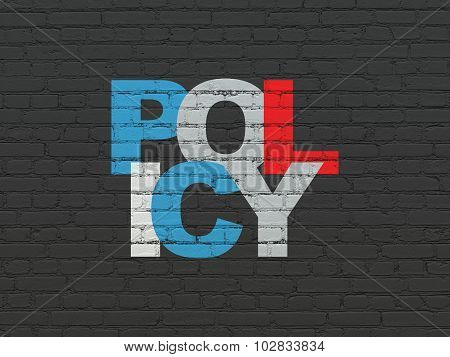 Insurance concept: Policy on wall background