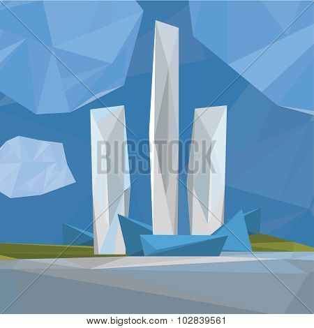 polygonal cityscape