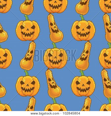 Vector seamless pattern with halloween pumpkins