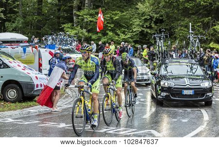 Group Of Three Cyclists - Tour De France 2014
