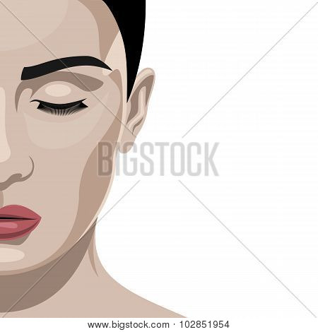 Fashion beauty half Face female Model