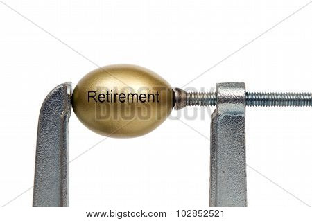 Retirement Golden Egg in Clamp