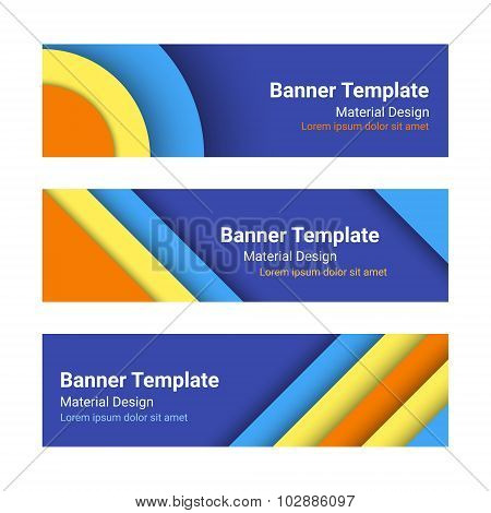 Set Of Modern Colorful Horizontal Vector Banners