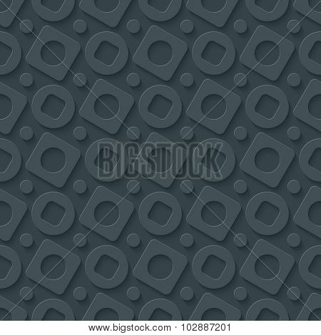 Circless and squares seamless pattern. 3d seamless background. Vector EPS10.