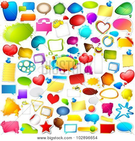 illustration of Colorful Chat and Speech bubble jumbo collection