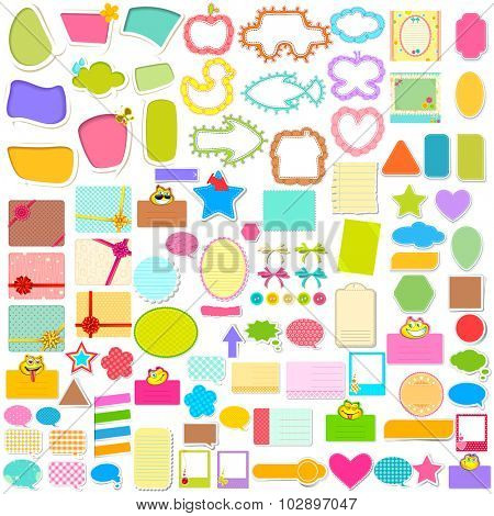 illustration of Scrapbook element and chat bubble jumbo collection