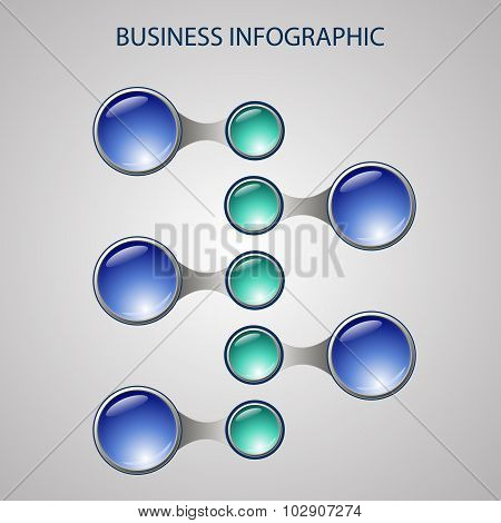 Glass button metaball infographic