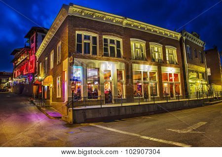 Old Town Bisbee Arizona At Night
