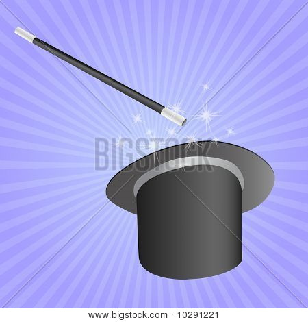 cappello e bastone il vettore di maghi
