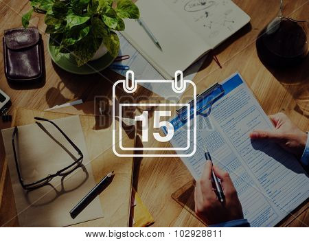 Fifteenth Appointment Memo Schedule Calendar Plan Concept