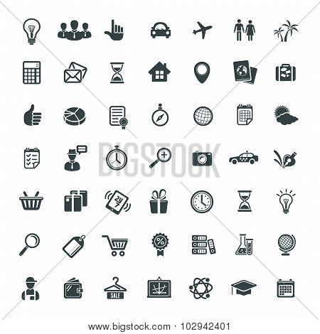 Big Icon Set Travel, Business, Retail and Sciense. Vector