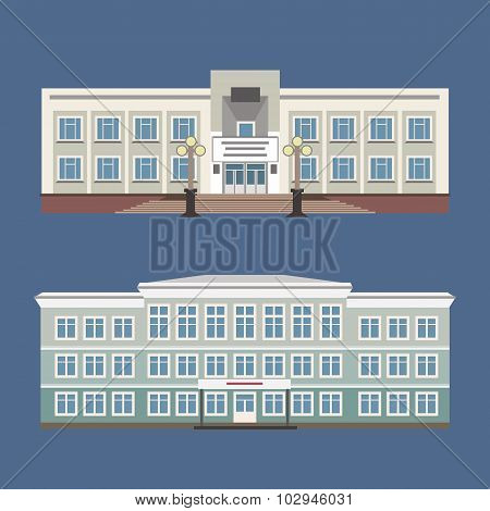 Set of two vector illustration of vintage house, isolated
