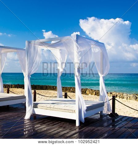 Pavilion and swimming pool in luxury resort