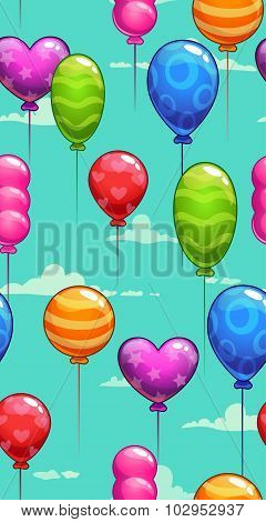Seamless pattern with colorful balloons