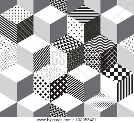 Vector 3d cubes pattern