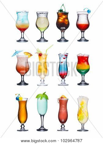 Fruit Cocktails Isolated Set
