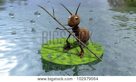 Ant on sheet