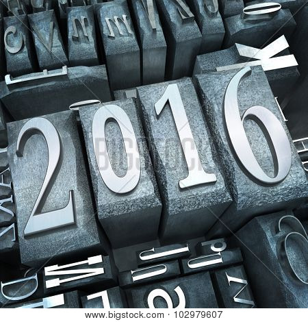 2016 written in typescript letters