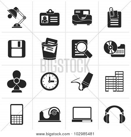 Black Office and business icons