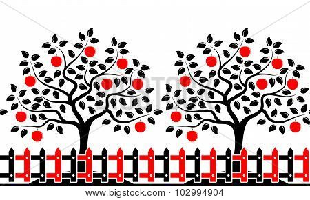 Apple Tree Orchard Border