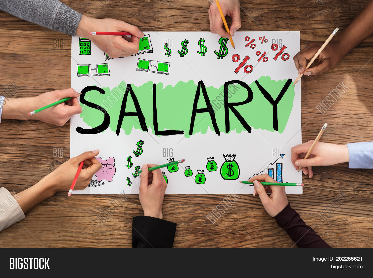 Hand Drawing Salary Image & Photo (Free Trial) Bigstock