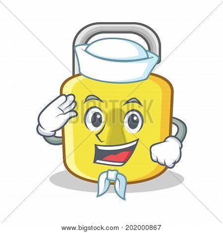Sailor yellow lock character mascot vector illustration