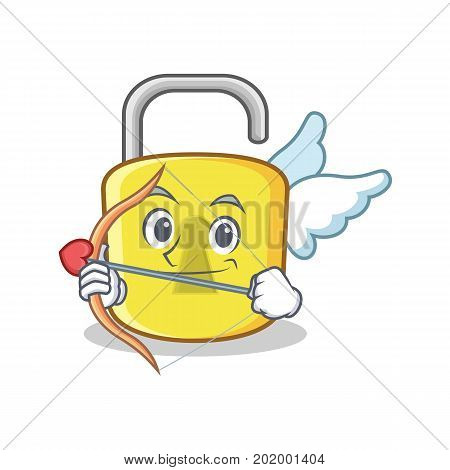 Cupid yellow lock character mascot vector illustration
