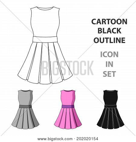 Beautiful light pink summer dress without sleeves. Clothing for a hike to the beach.Women clothing single icon in cartoon style vector symbol stock web illustration.