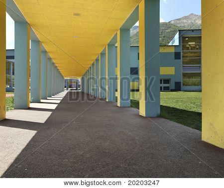 ระเบียงมุมมอง ด้วยเสาคอนกรีต