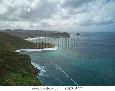 Coastline aerial view in Nicaragua. Central america travel theme