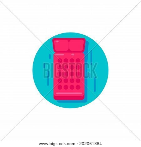 Icon of inflatable mattress floating on water. Lilo, swimming pool, beach. Aqua park concept. Can be used for topics like leisure, summer, vacation