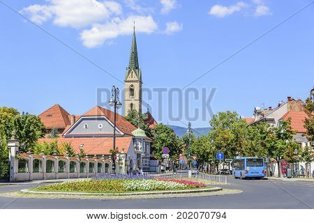 ZAGREB, CROATIA - JULY 17, 2017 Kaptol Square in Zagreb Croatia