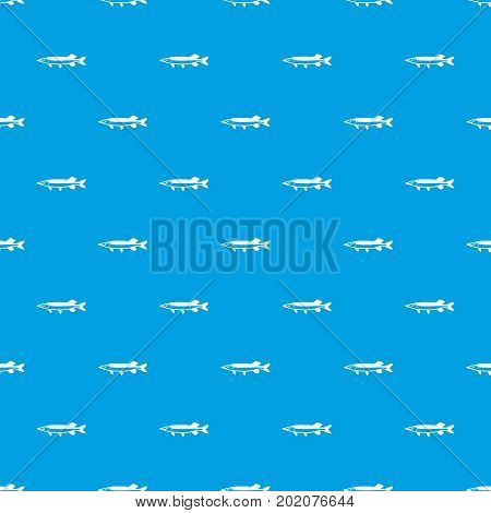 Saury pattern repeat seamless in blue color for any design. Vector geometric illustration