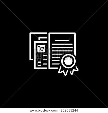 Certified Shop Icon. Flat Design. Isolated Illustration. App Symbol or UI element. Web Pages with Security Certificate.