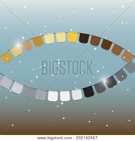 Created dream flags with star and confetti stock vector