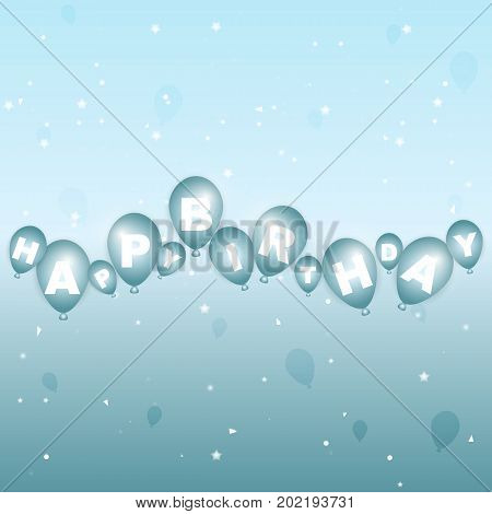 Happy birthday balloons on blue background stock vector