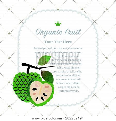 Colorful Watercolor Texture Nature Organic Fruit Memo Frame Cherimoya