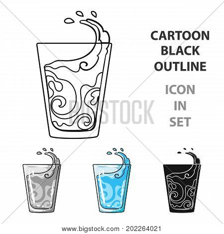 Transparent glass with water. Water to take my pills insulin for diabetics.Diabetes single icon in cartoon style vector symbol stock web illustration.