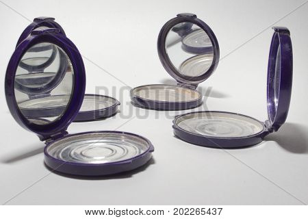 Empty Powder Case With Mirror, That Reflect Each Other