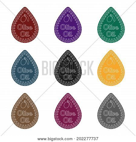Label of olive oil.Olives single icon in black style vector symbol stock illustration .