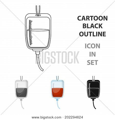 Blood donation icon in cartoon design isolated on white background. Charity and donation symbol stock vector illustration.