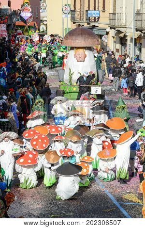 People At The Carnival Of Tesserete On Switzerland