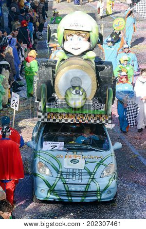 People At The Carnival Of Tesserete On Switzerland