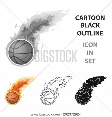 Fireball.Basketball single icon in cartoon style vector symbol stock illustration .