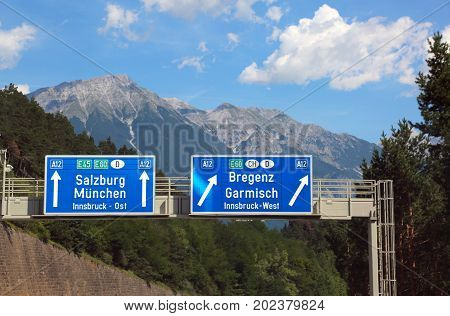 Directions On The Motorway To Go To Salzburg